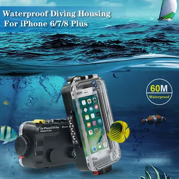 

Waterproof phone case for iphone 8 plus case Bluetooth control 60M Underwater Mobile Phone Housing For 6/7/8 Plus 1pc