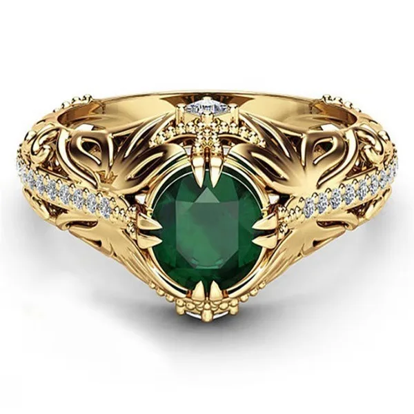 Новое 18 K позолоченное женское имитационное обручальное кольцо