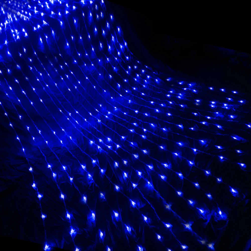 3X3 м, 3X2 м, 6X3 м, светодиодный светильник с изображением водопада, занавеса, сосулька, светодиодный светильник, гирлянда для метеоритного дождя, гирлянды, Свадебный фоновый светильник - Испускаемый цвет: Синий