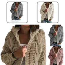 

Long Sleeve Knitwear Long Sleeve Solid Twist Knitted Coat for Daily Wear