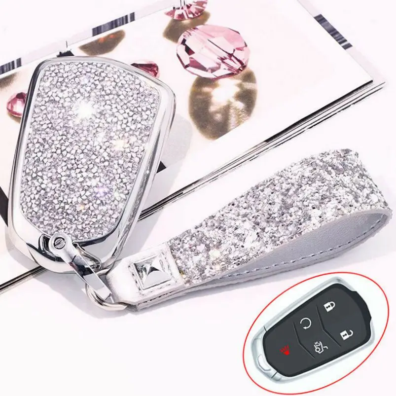 1 шт. 4 5 6 кнопок 3D Bling Diamond Смарт Брелок чехол Брелок для Cadillac CT6 XT5 CTS XTS SRX ATS