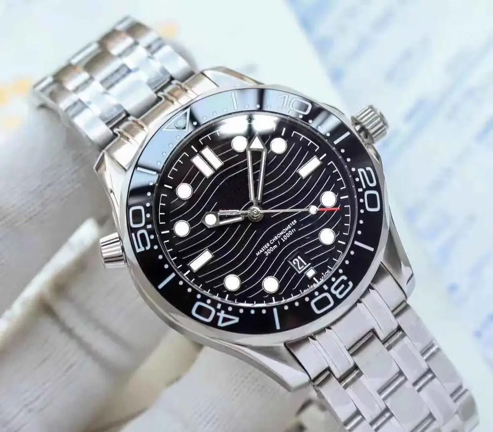 Модный бренд, серия Sea Master, мужские часы, высокое качество, полностью стальные автоматические механические часы, мужские роскошные деловые часы Wris