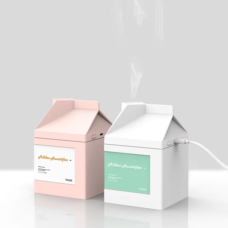 

Bcase Milk Box Humidifier USB Creative Mute Office Water Humidification Small Mini Humidifier Energy Saving