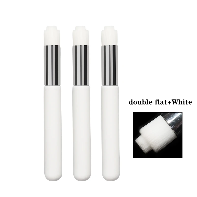 double flat white 5 шт./лот щетки для носа, кисти для макияжа, очищающие косметические щетки для удаления черных точек - Handle Color: double flat white