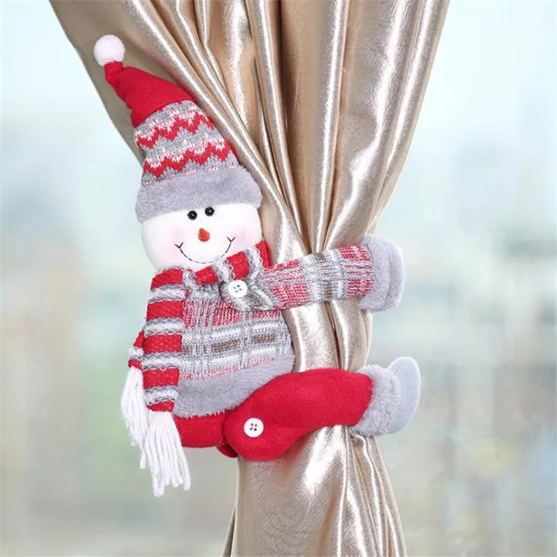 

Christmas Curtain Decor Doll Buckle Ornament Xmas Home Decoration for Home Happy NEW Year Party Plush Merry Christmas Doll Knit