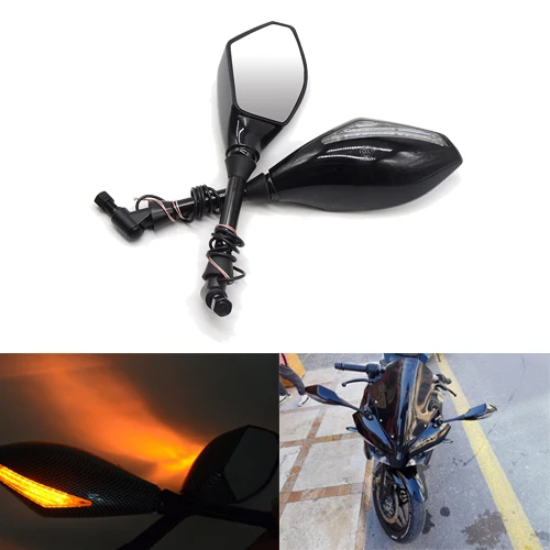 

Motorcycle Rearview Mirror LED Turn Signals racing bike Integrated Mirrors For KTM Tirumph Speed Triple 955 1050 Street Triple
