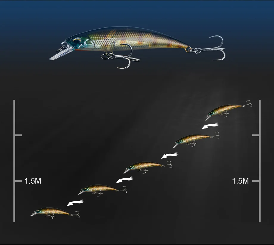 JERKBAIT RYUKI 60/70SR Fishing Lure 60mm/70mm Sinking vibrating Minnow Wobbler Hard Lure Bass Pike peche isca artificial Bait