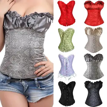 

Waist Cincher S-6XL High Quality Hot Sale Body Shaper Sexy Bustier Plus Size Overbust Lace Up 1PC Gothic Clothing Corsets Women