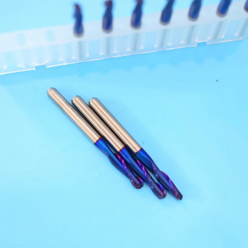10 шт. Nano Blue Coat сферическая Концевая фреза с ЧПУ фрезы 3,175 мм хвостовик спираль Upcut 2 Флейта концевая фреза Набор