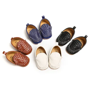 

Boy Girl Shoes Sole Soft PU Solid Footwear For Newborns Baby Shoes Toddler Crib Moccasins 4 Colors Available