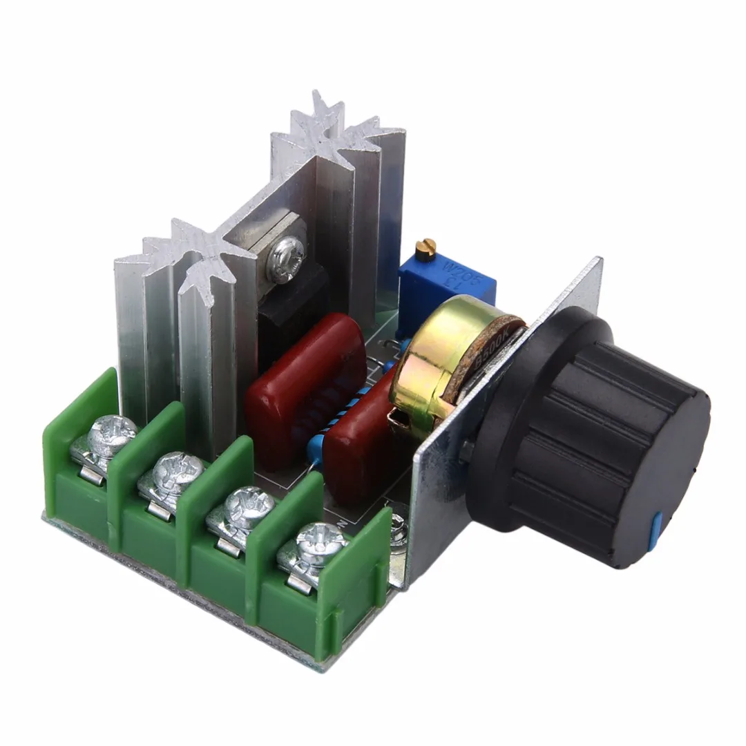 Electronic Voltage Regulator 50-220V 2000W High Power AC Motor Dimmers SCR Controller Knob Switch Speed Control Equipment