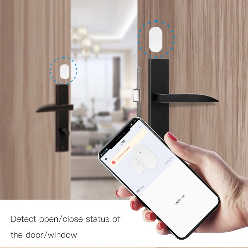 Tuya Zigbee Door Sensor Window Sensor Smart Home Automation Security Protection Smartlife APP Alarm Remote Real-Time Push home security system keypad