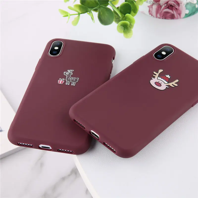 Moskado чехол для телефона с рождественским рисунком для iPhone 11 Pro X XR XS Max 7 8 6 6s Plus 5 SE милый олень Животные Мягкий ТПУ силиконовый чехол