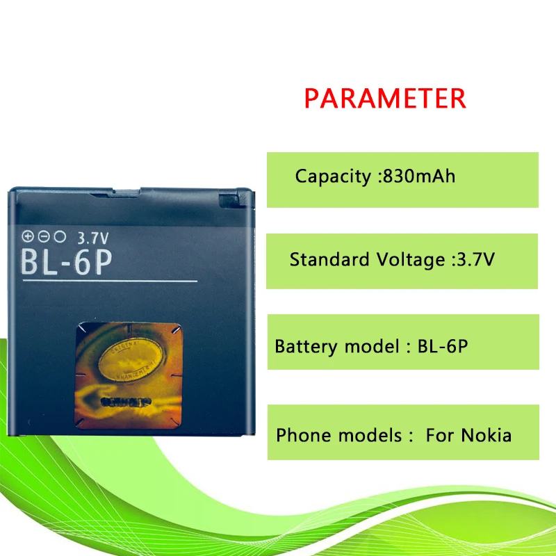 830mAh 3,7 V BL-6P сменная батарея для телефона Nokia 6500C 6500 Classic 7900 Prism 7900 P BL 6P BL6P Bl6p литий-полимерная батарея
