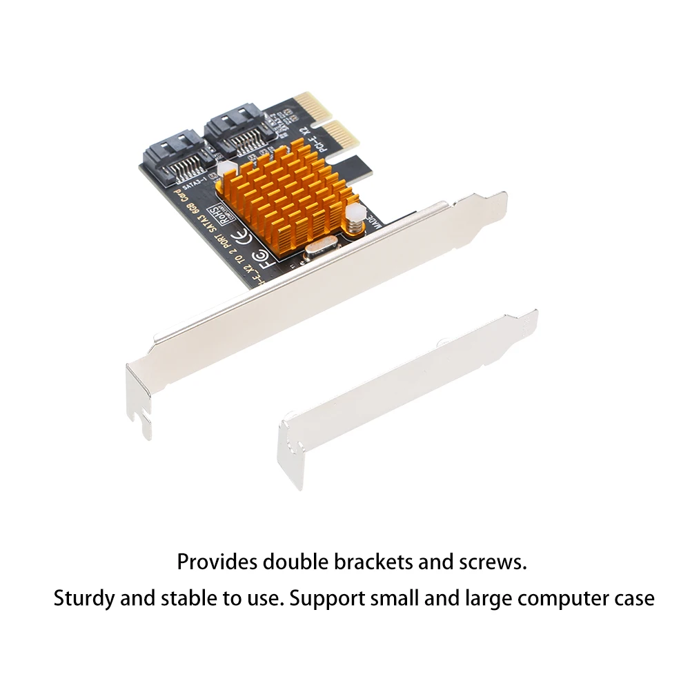 PCI-E X2 до 2 портов SATA3 6 Гбит/с Карта Экспресс-карточка SSD Tiering контроллер адаптер с драйвером CD для большого и малого ПК чехол