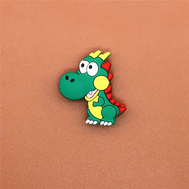 Single Sale 1pcs Shoe Charms Novel Dinosaur Shoe Accessories Cute Garden Shoe Decoration for croc jibz Buckle Kid's X-mas Gift Dinosaur M