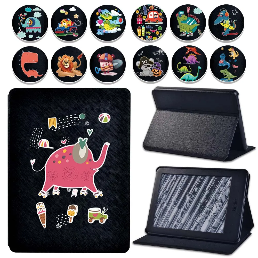

Case for Amazon Kindle (8/10th Gen)/Kindle Paperwhite(5/6/7/10th Gen) Cartoon Style Tablet eReader Stand Leather Cover Case +pen