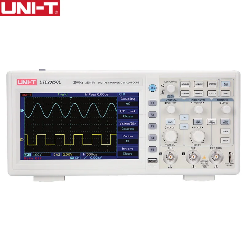 

UNI-T UTD2025CL Dual Channel Digital Storage Oscilloscope 25MHz Bandwidth 250Ms/s Sample Rate