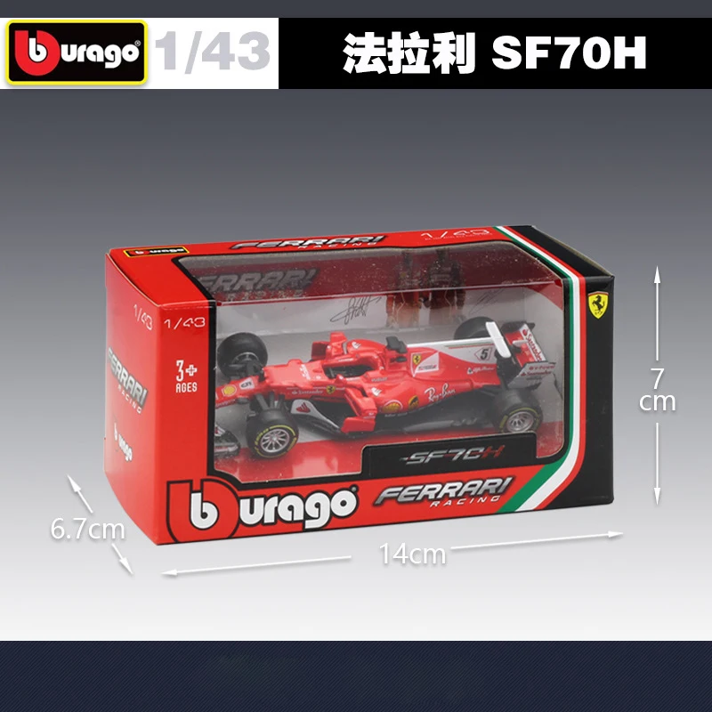 Bburago Diecast 1:43 Scale 2019 Metal F1 Car Formulaa 1 Racing Car F1 Model Car SF70H/71H/90 Alloy