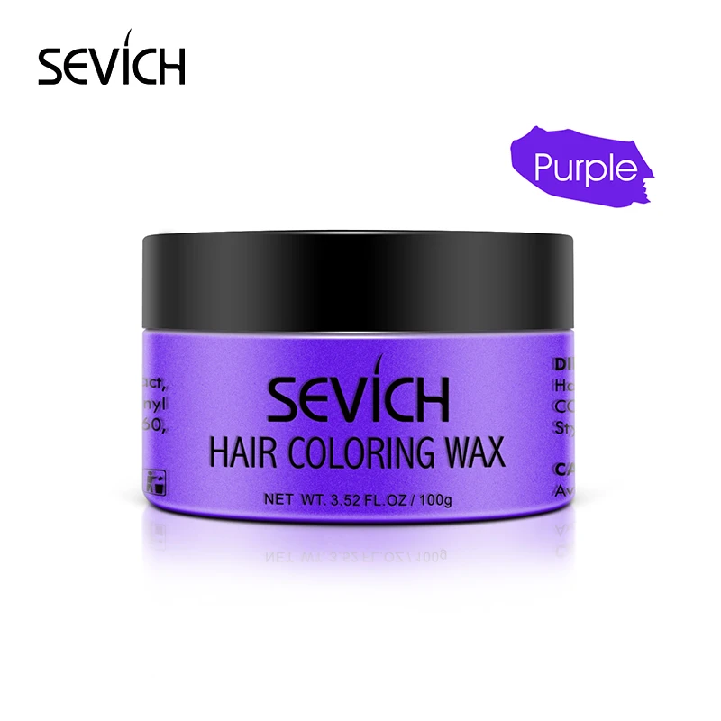 Purple Sevich краска для волос восковая серебристо-серая Временная Краска для волос Мужская и женская грязь DIY крем-гель для волос для стиля 8 цветов - Цвет: Purple