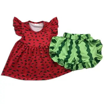 

Soft lovely girl wear baby high quality children clothes ruffle outfit for summer
