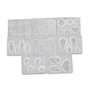 

8Pcs Food 3D Acrylic Mold Kit Nail Art Ice Cream Biscuit Resin Mold Jewelry Tool