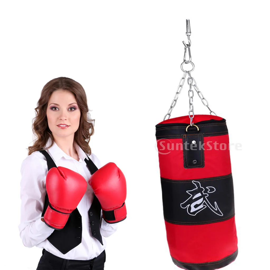 Boxing Bag Home Punching Sandbags Martial Art Kickboxing Training red 60