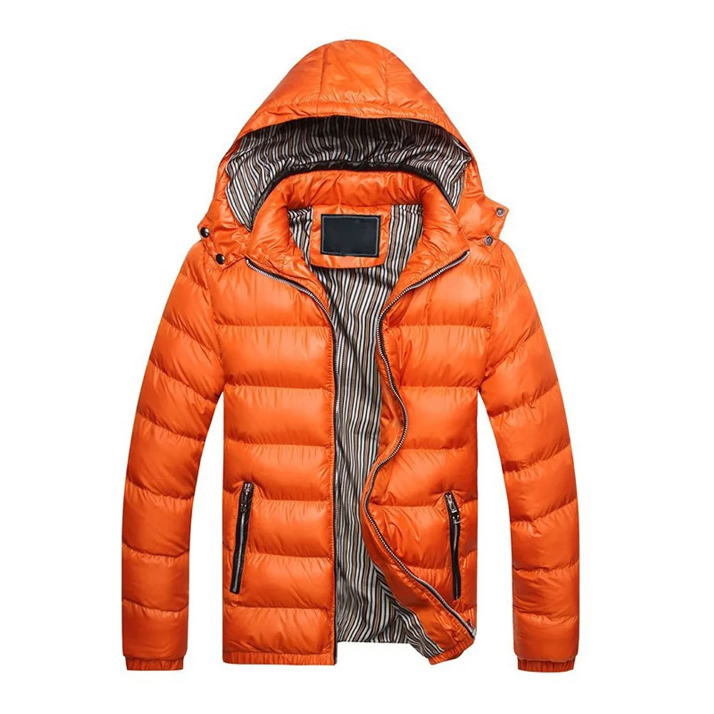 Новинка, мужская зимняя куртка-пуховик со стоячим капюшоном, Мягкое хлопковое пальто, теплое пальто в стиле панк, верхняя одежда для верховой езды