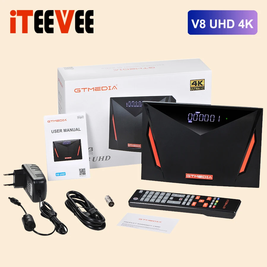 1PC GTMedia V8 UHD DVB S2 Satellite Receiver Built in WIFI Support T2-MI MARS H.265 DVB-S/S2/S2X + T/T2/Cable/ATSC-C/ISDBT satellite tv receiver