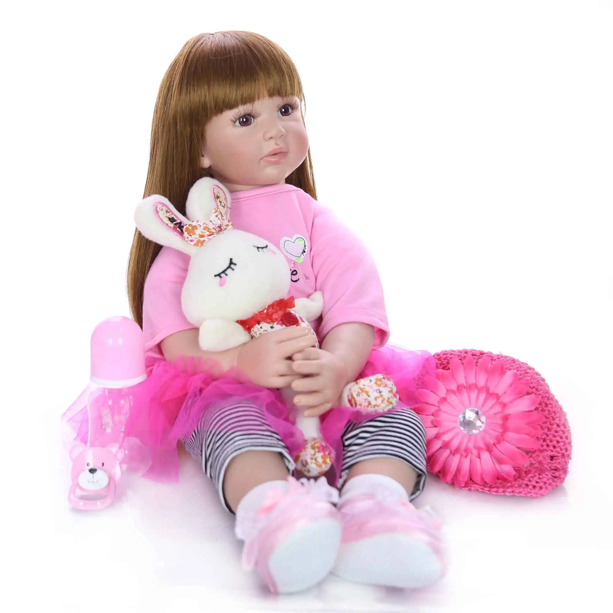 new design reborn baby doll 24 inch soft vinyl cloth body girl