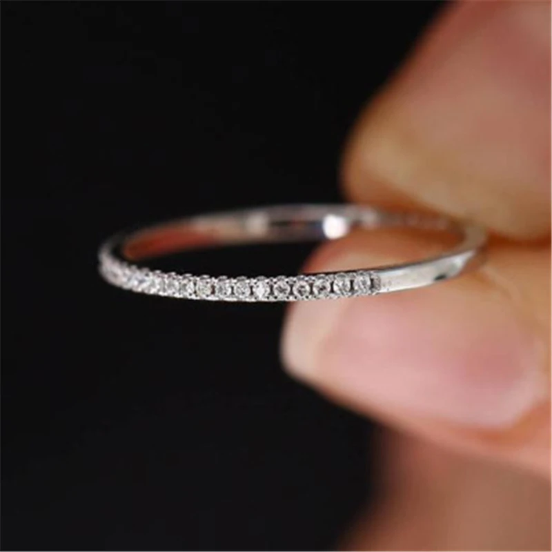 3 colors white gold Women Classic Rings Prong Setting AAA Cubic Zircon Wedding Engagement 925 sterling silver Ring Fine Jewelry