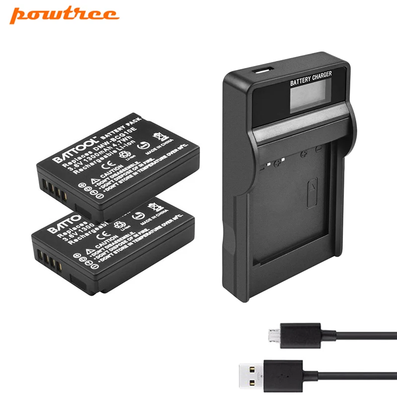 BATTOOL Перезаряжаемые Батарея+ зарядное устройство для цифрового фотоаппарата Panasonic Lumix DMW BCG10 BCG10E DMC-3D1 DMC-TZ7 DMC-TZ8 DMC-TZ10 DMC-TZ18 DMCTZ19 - Цвет: 2 Battery Charger
