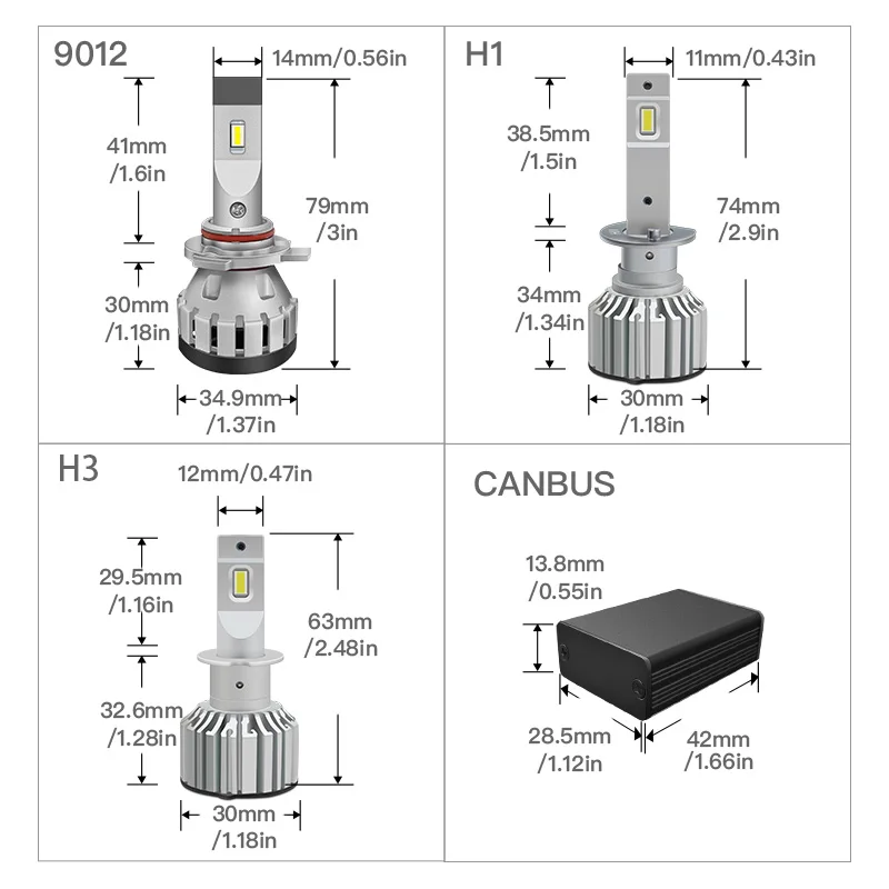 Безошибочные светодиодсветодиодный лампы Q3 для Авто H7 LED CANBUS H8 H11 H4 9012 CAN шина