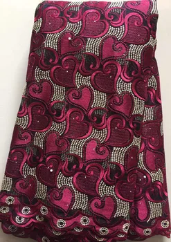 

WINE Tulle Embroidered Net Lace African French Laces Fabrics High Quality Nigerian French Net Lace 2020 With stones NLL3250