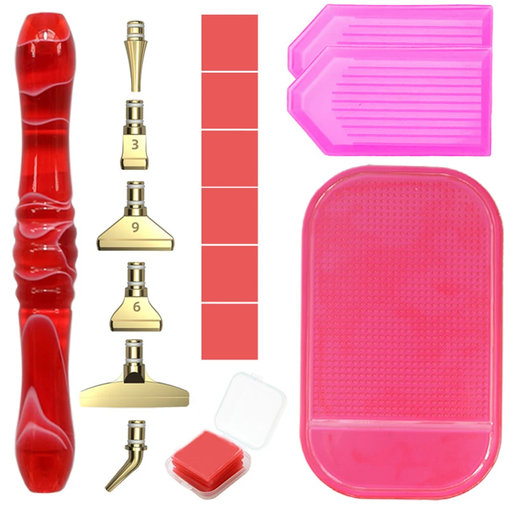 5D Resin Diamond Painting Pen SET Point Drill Pens Anti-Slip Diamond Painting Mat Cross Stitch Embroidery DIY Handmade Supplies 
