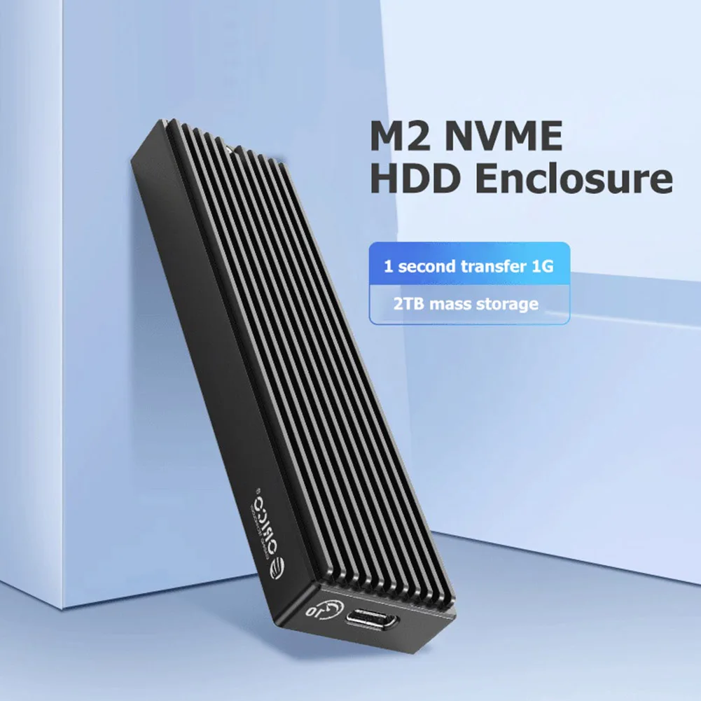 M2PV-C3 10/5Gbps M.2 NVME SSD Enclosure Type-C Solid State Drive Mobile Case HDD Case with USB Cable Pouch New hard disk box 3.5