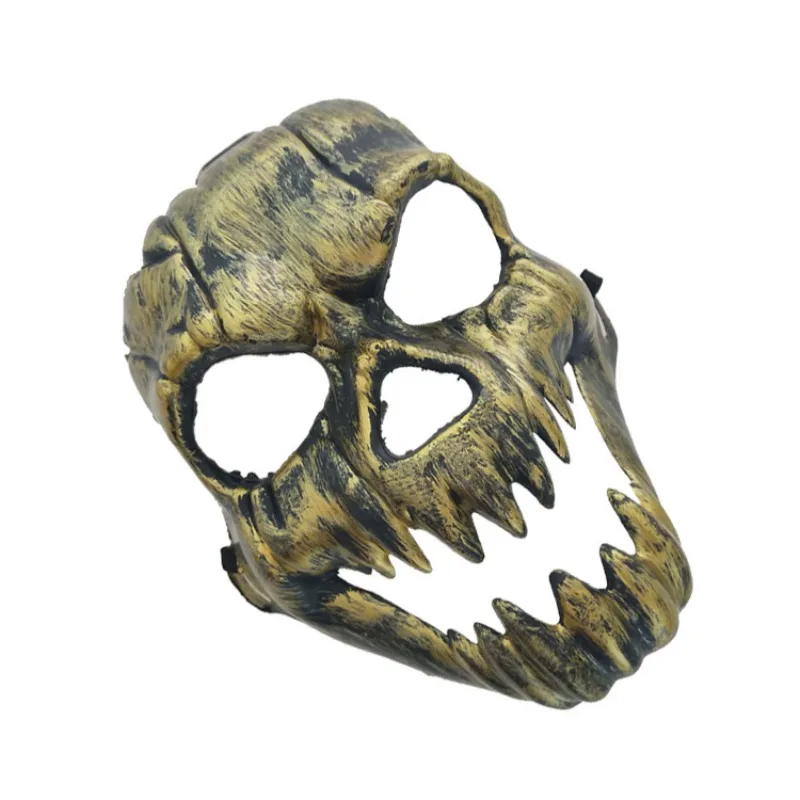Золотая Серебряная Высококачественная Полнолицевая маска черепа Хэллоуин металлическая пластиковая маска для вечеринки бутафория для
