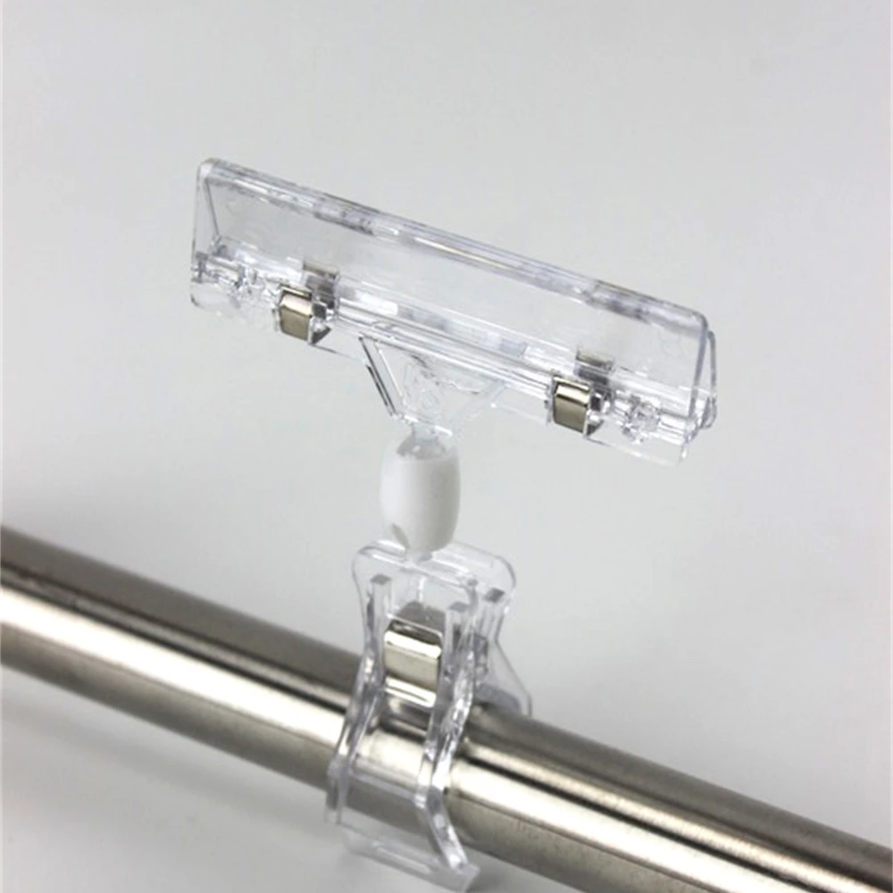 20pcs Merchandise Price Display Clip On Label Holder Stand Rotatable Clear Pop Clip Sign Holders Price Tag Card Clamp 20pcs merchandise price display clip on label holder stand rotatable clear pop clip sign holders price tag card clamp