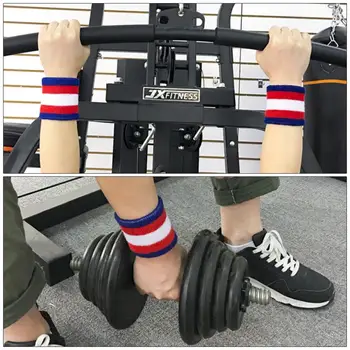 

2 Pcs Unisex Elastic Sweatband Sport Wrist Support Gym Yoga Sweat Wristband Sweat Absorbent Fitness Hand Protector Sports Safety