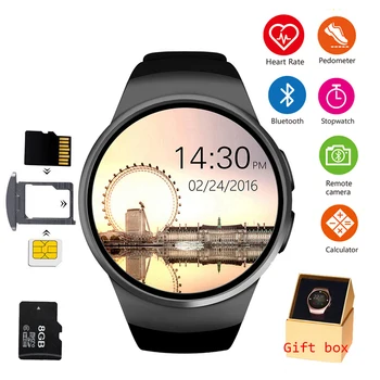 

Smart Watch Men KW18 Bluetooth Smart Watches Heart Rate Pedometer SIM Smartwatch Answer Call TF Phone Watch for Android IOS