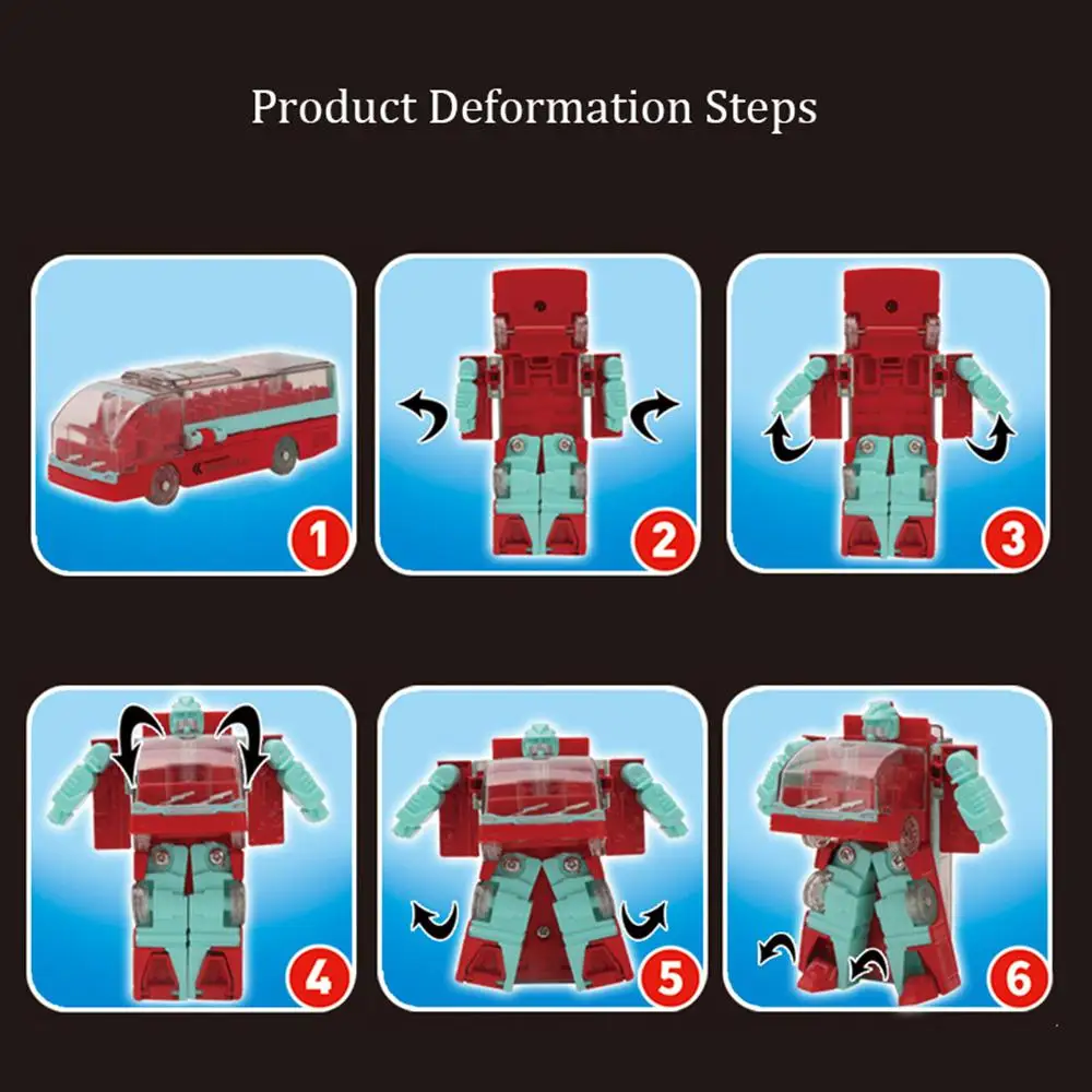Aolly Transformation Toy Deformation Robot Car Action Figures Bus Mpdel Toys For Kids Boy's Birthday Gifts