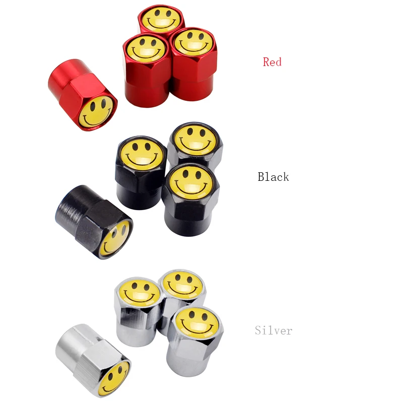 

Metal Car Tire Stem Valve Caps for Smile Logo Wheel Air Covers for LADA Opel Volvo Jeep Chevrolet Dacia Holden Mazda BMW Renault