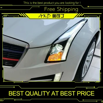 

AKD Car Styling for Cadillac ATS Headlights 2014-2015 ATS LED Headlight DRL Bi Xenon Lens High Low Beam Parking Fog Lamp