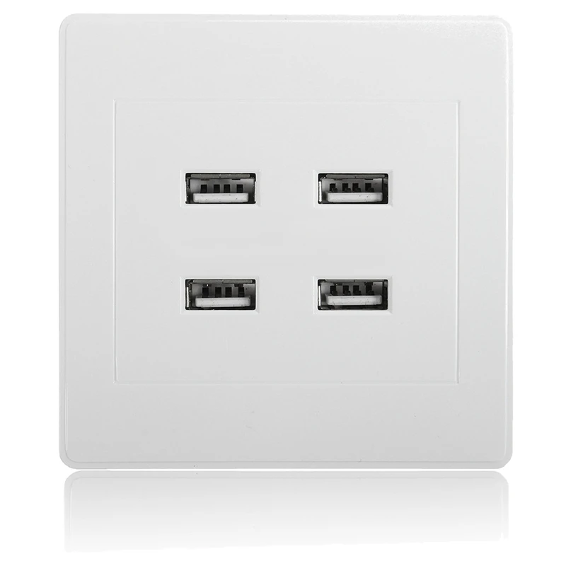 

4 USB Port 5V 3.1A Wall Charger Outlet Power Supply Socket Plate Panel Faceplate