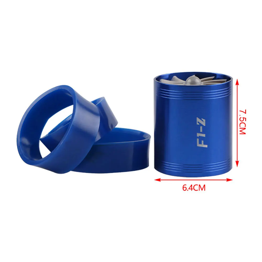 Car Vehicle Turbocharger F1-Z Double Turbine Turbo Charger Gas Fuel Saver Fan Car Supercharger Rubber Covers