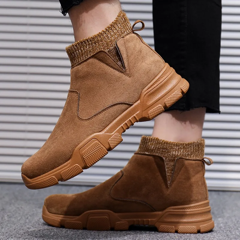 Botas de tobillo para hombre, botines de moda para hombre, Zapatillas altas  para exteriores, transpirables, botas de moto para hombre, botas casuales  de invierno|Botas básicas| - AliExpress