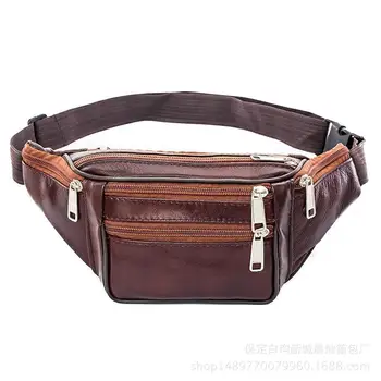 

Leather Casual Business Running Bag Korean Men's Outdoor Running Waterproof Mass Running Bag Fanny Pack