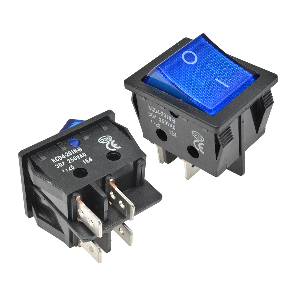 3 шт. кулисный выключатель питания 25*31 мм KCD4 4 Pin 6 Pin 2 позиции 30A 250V зеленый красный черный кнопка с светильник