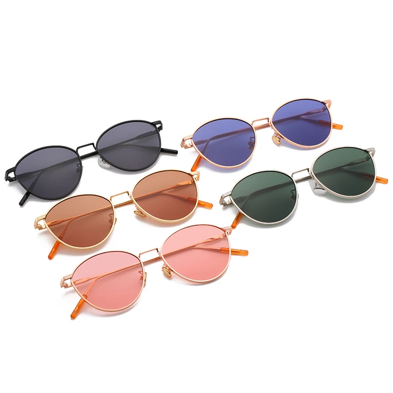 SHAUNA, Новое поступление, модные женские и мужские негабаритные солнцезащитные очки Cateye, трендовая металлическая оправа, тонированные линзы, летние стили, зеленые, розовые очки