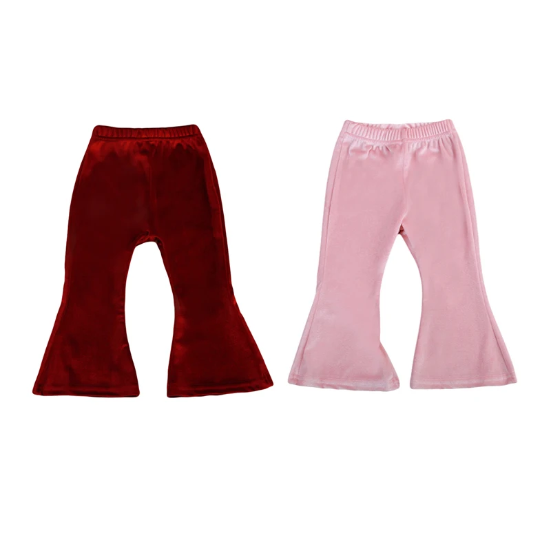 pudcoco 1-5Y Infant Baby Girl solid color Long pants Bell Bottoms Wide Leg Pants Kid Pleuche Flare Trousers | Детская одежда и